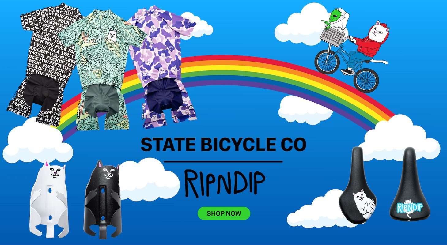 State Bicycle Co x The Beatles Collection - picture of bike & "shop the collection" text